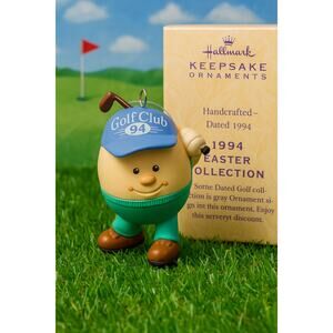 Hallmark Golf Club Ornament Egg in Golf Outfit Sports Series Easter Collectible